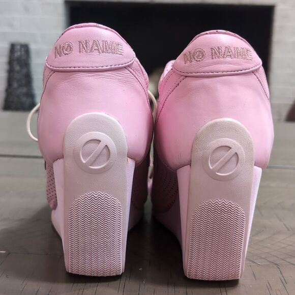 Vintage No Name Flyer Jogger Pink Wedge Sneakers Sz 40 - Picture 4 of 10